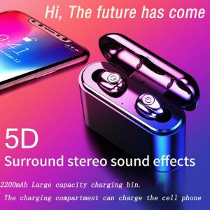 גאדג׳טים אביזרי שמע Bluetooth 5.0 Headset TWS Wireless Earphones Twins Earbuds 5D Stereo Headphones