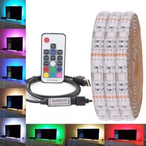 גאדג׳טים תאורה פסי לדים ופנסים 0.5M-5M 5050 RGB LED Strip Waterproof  USB LED Light Strips Flexible Tape DC 5V