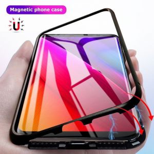 גאדג׳טים אביזרים לסלולר For Samsung Galaxy S8 S9 Plus Magnetic Adsorption Tempered Glass Back Case Cover
