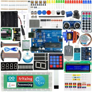 גאדג׳טים צעצועים רחפנים ועוד Adeept Ultimate Starter learning Kit for Arduino UNO R3 LCD1602 Servo processing