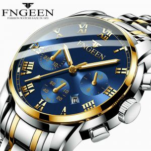 גאדג׳טים שעונים וצמידים חכמים Stainless Steel Luxury Men Fashion Military Army Analog Sport Quartz Wrist Watch