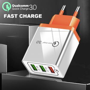 גאדג׳טים אביזרים לסלולר Suef 30W USB Quick Charge 3.0 Phone Charger For iPhone X 7 8 Fast Charging Wall Adapter Turbo For Xiaomi mi 9 Huawei P30 Samsung