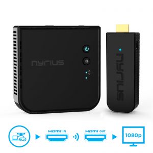 גאדג׳טים כבלים ממירים ומזרימי מדיה Nyrius Pro Wireless HDMI Transmitter & Receiver to Stream HD 1080p 3D Video