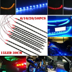 גאדג׳טים אביזרים לרכב Multicolor 30cm 15LED Waterproof Light Strip Bar Car Motorcycle Truck Boat 12V