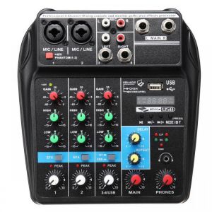 גאדג׳טים אביזרי שמע 4 Channels USB Portable Mixer bluetooth Record Live Studio DJ Audio Mixing Console
