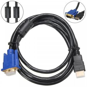 גאדג׳טים כבלים ממירים ומזרימי מדיה 1.8M 1080P HD Male to VGA Female Video Converter Adapter Cable Lead PC DVD TV