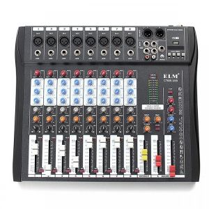 גאדג׳טים אביזרי שמע EL M CT80S 8 Channel Live Studio 48V Phantom Audio Mixer Mixing Console for DJ KTV Karaoke