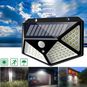 ARILUX&reg; 100 LED Solar Powered PIR Motion Sensor Wall Light Outdoor Garden Lamp 3 Modes