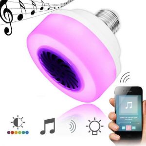 גאדג׳טים תאורה פסי לדים ופנסים E27 5W LED Wireless bluetooth RGB Music Play Speaker Stage Light Bulb AC100-240V