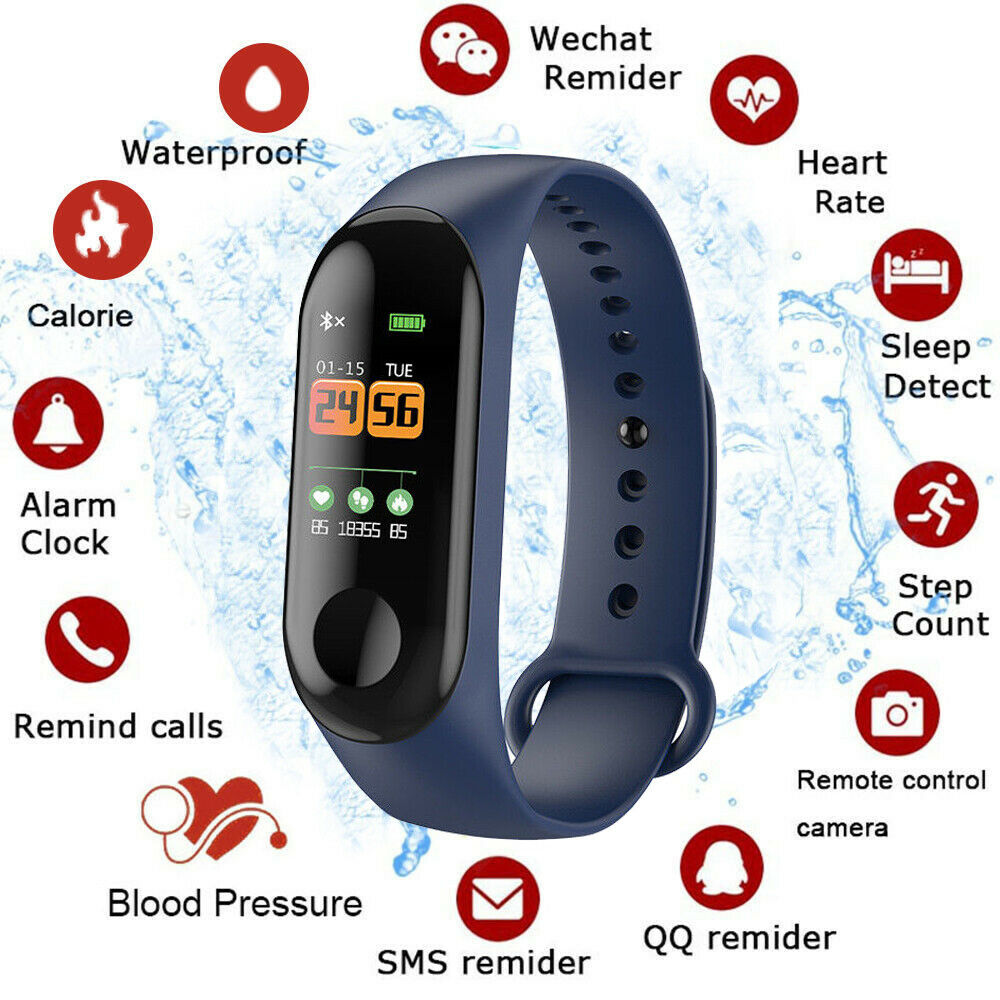 גאדג׳טים שעונים וצמידים חכמים Smart Band Watch Bracelet Wristband Fitness Tracker Blood Pressure Heart Rate HY